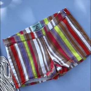 Judith March colorful striped shorts.